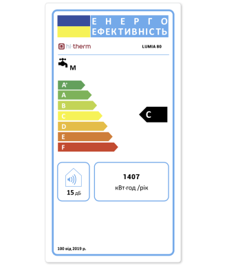 На фото Водонагрівач накопичувальний електричний Hi-therm LUMIA 80